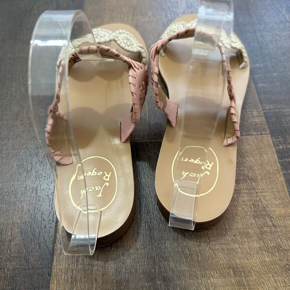 Jack Rogers Leather Lauren Pink Slip On Flats Sandals Size 7 - Picture 4 of 7